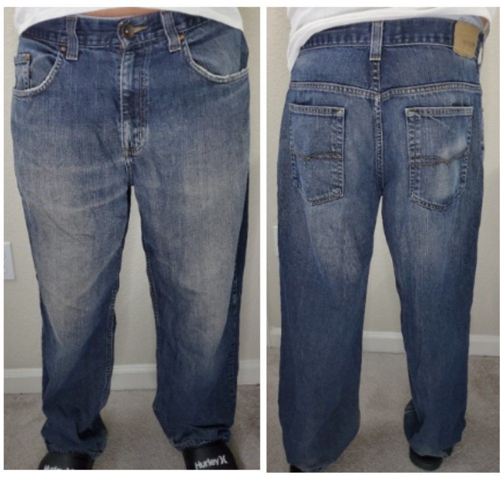 Vintage Anchor Blue Baggy Jeans / Late 1990's & Y2K era